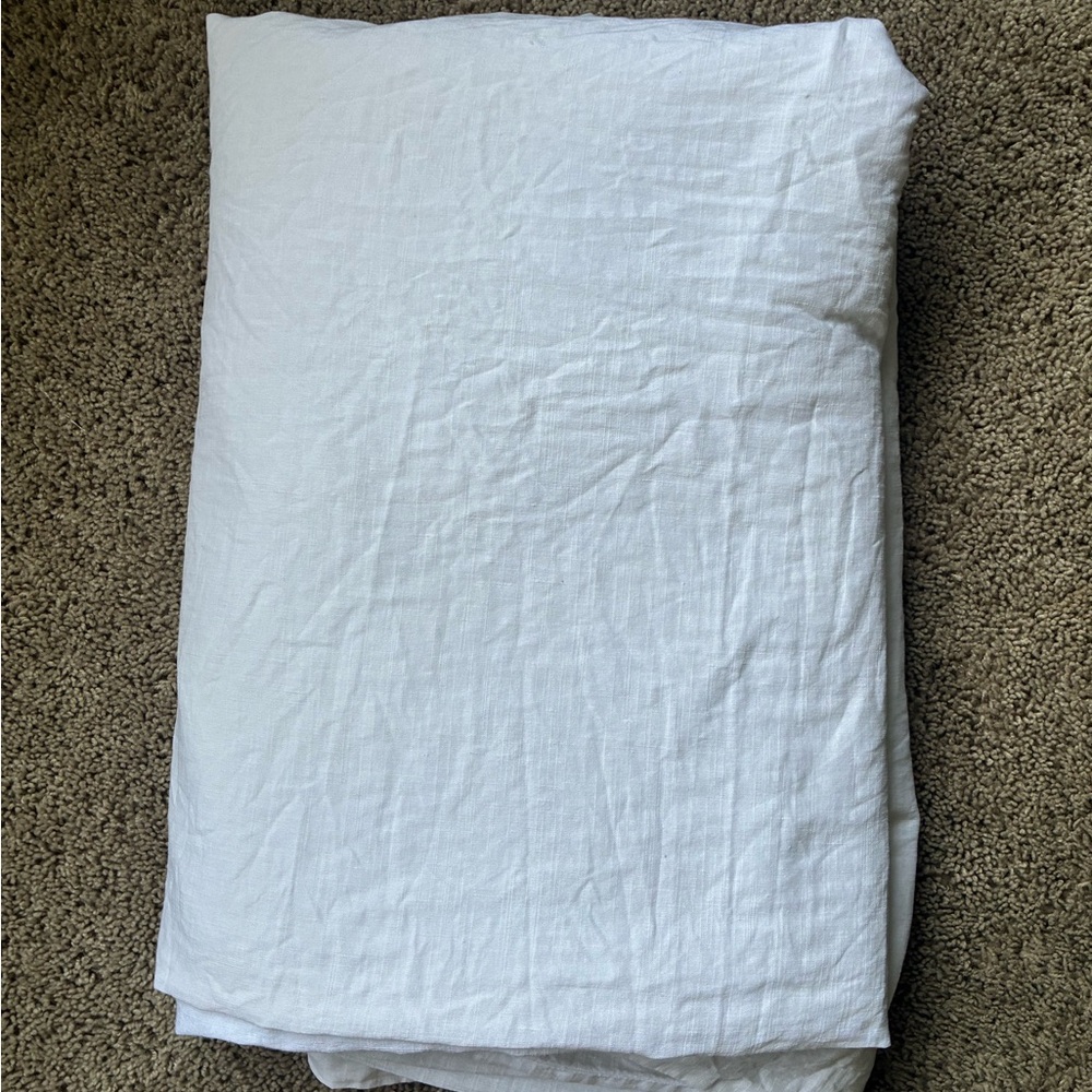 Restoration Hardware White Linen & Cotton Duvet Cover